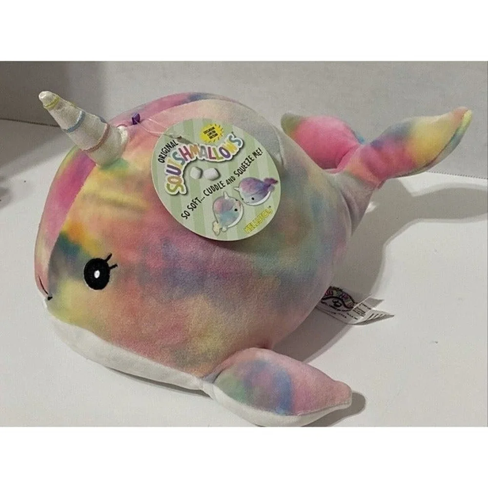 Kellytoy Squishmallow Plush 11.5 Narwhal Tie Dye Exclusive‎ Limited Edition New